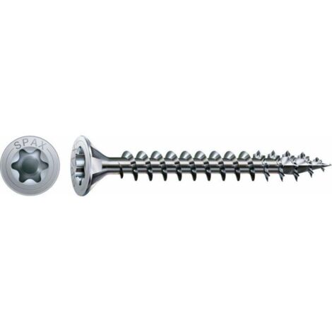 Spax – Vis à bois 4,5 mm 50 mm T-STAR plus WIROX – Acier traité anticorrosion – Lot de 500 pièces – Vissage rapide sans éclat