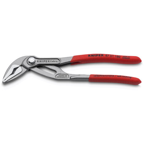 KNIPEX 87 51 180 Cobra® ES Pince multiprise ultra-effilée gaines PVC anti-dérapantes grise atramentisée 180 mm