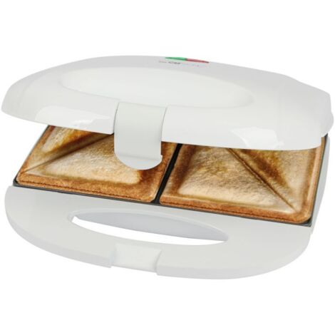 Clatronic ST 3813 Appareil à croque-monsieur adaptation automatique de la température, revêtement anti-adhésif blanc (1/5)