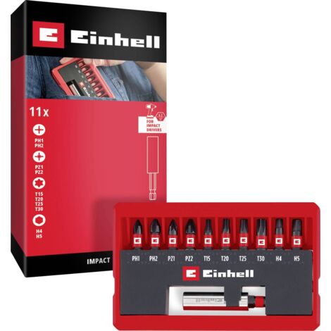 Einhell Impact Bit Taschenbox 11tlg 118673 Jeu d'embouts 1/4 (6.3 mm), PH, PZ, hexagonal, TX (1/4)