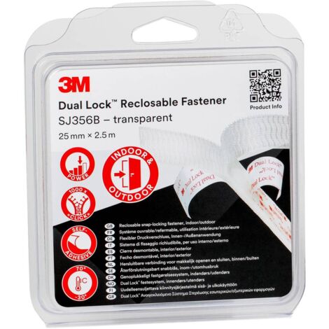 3M Dual Lock Bande auto-agrippante à coller (L x l) 2.5 m x 25 mm transparent 1 pc(s)