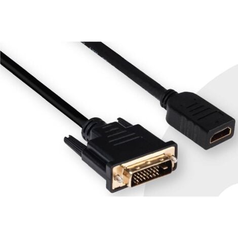 Adaptateur DVI- D Male 24+1 Vers HDMI Femelle - Noir