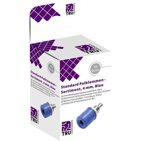 TRU COMPONENTS Assortiment de connecteurs de test embase femelle, verticale bleu 10 pc(s) Q246132 (1/5)
