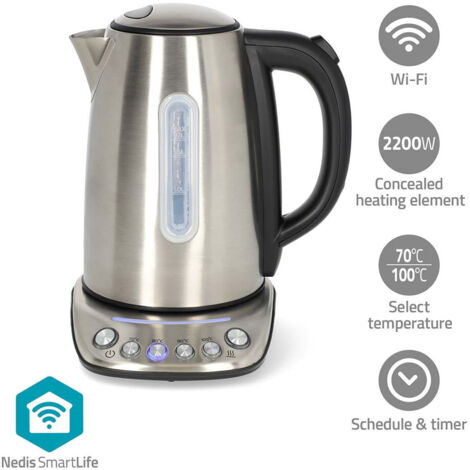 Nedis KAWK8000WIFI Bouilloire commandable par application argent Contenance: 1.7 l (1/5)