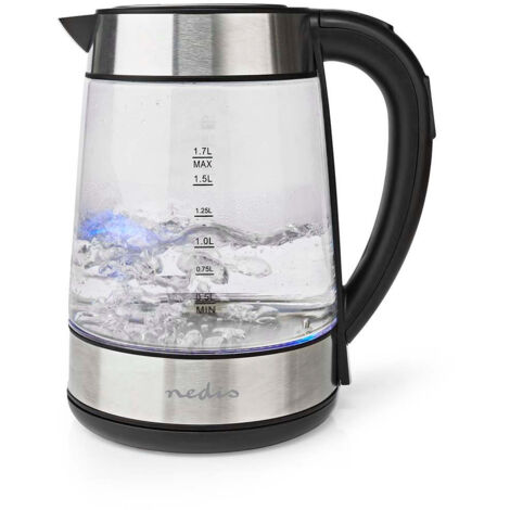 Nedis KAWK320EGS Bouilloire argent, transparent Contenance: 1.7 l