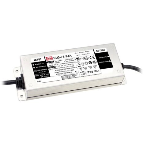 Mean Well ELG-75-36AB-3Y Driver de LED à tension constante 75.6 W 1.05 - 2.1 A 32.4 - 39.6 V/DC fonction dimmeur 3 en 1, montage sur des surfaces inf Q928792