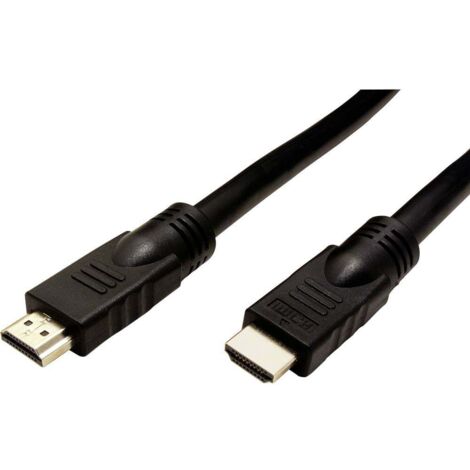 Câble de raccordement Roline HDMI Fiche mâle HDMI-A, Fiche mâle HDMI-A 10.00 m noir 14.01.3451 4K UHD, blindé, actif avec amplification du signal Y151902 (1/4)