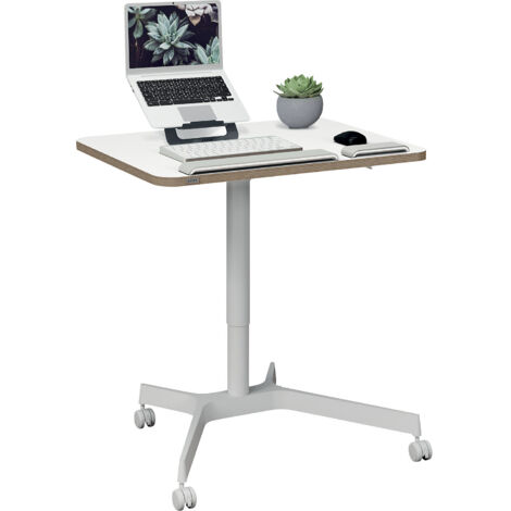 Leitz Bureau assis/debout blanc 65360001 couleur du dessus de table: blanc réglable en hauteur, à roulettes Hauteur max (1/5)