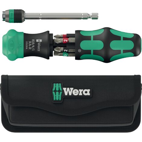 Wera Kraftform Kompakt 838 RA-R M Imperial Set 1, mit Ratschenfunktion, Bit-Satz schwarz/grün, 1