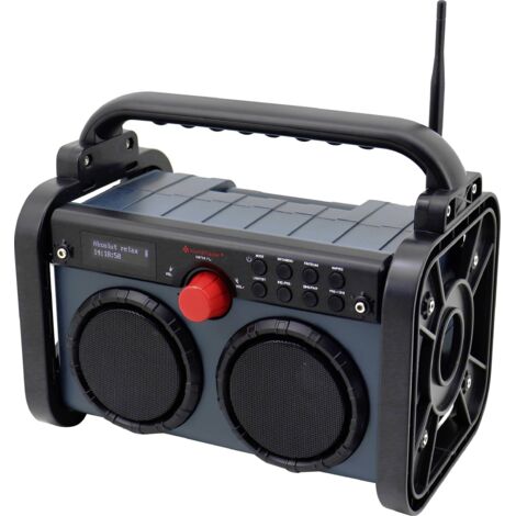Radio de chantier DAB+/FM DAB85BL – Batterie lithium 2000 mAh – Bluetooth 5.0 – Éclairage LED intégré – Résistant aux éclaboussures IP44 – Soundmaster