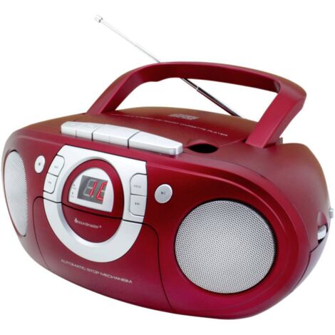 soundmaster SCD5100RO Radio-lecteur CD FM CD, AUX, Cassette, FM rouge foncé Y388393