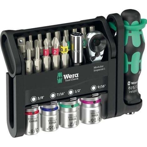 Wera – Coffret multi-outils 5049001001 – 21 pièces – Embouts BiTorsion pour vis cruciformes et TORX – Pour espaces confinés et chantiers humides