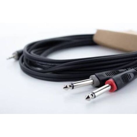 Adaptateur Y Cordial 14863 audio [1x Jack mâle 3.5 mm - 2x XLR mâle 3 pôles] gaine en PVC, câble jumelé Y817123 (1/5)