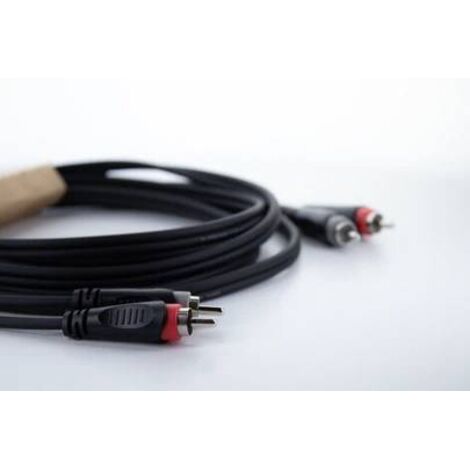 Câble de raccordement Cordial 14837 Jack / Cinch-RCA audio [2x Cinch-RCA mâle - 2x Cinch-RCA mâle] 3 m noir gaine en PVC, câble jumelé Y817993 (1/5)