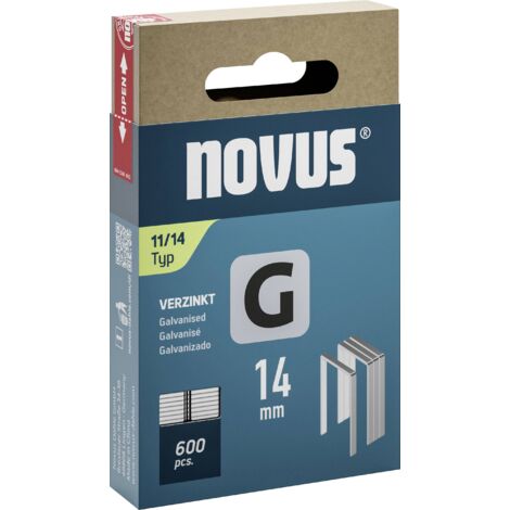 Novus Tools 042-0799 Agrafes fil plat Type 11 600 pc(s) Dimensions (L x l) 14 mm x 10.6 mm (1/2)