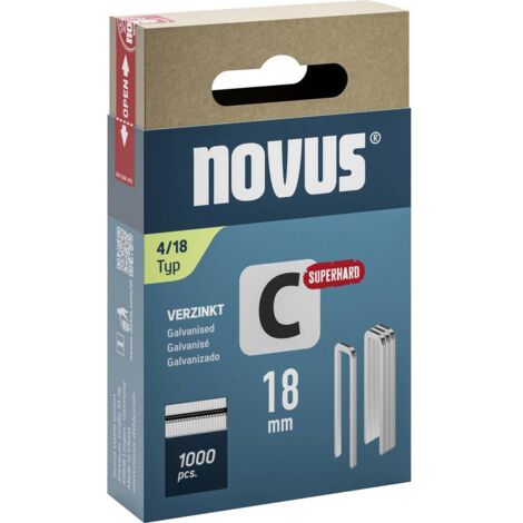 Novus Tools 042-0802 Agrafes à dos étroit Type 4 1000 pc(s) Dimensions (L x l) 18 mm x 6.1 mm
