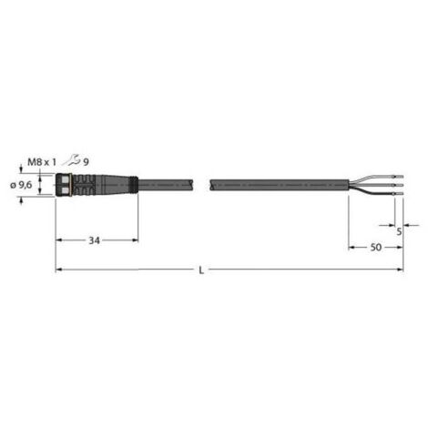 Turck 6625550 Câble de raccordement 2 m Nombre de pôles: 3 1 pc(s) (1/2)