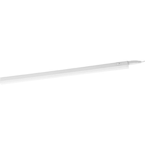OSRAM Switch Batten réglette LED mince avec interrupteur intégré 600 mm 8W 3000K blanc, chaînable pour bandes lumineuses sans couture, protection IP20, pour éclairage sous meuble intérieur