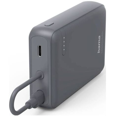 Hama Power Pack Travel mit Kabel, 10000mAh, 2 Ausgänge: 2x USB-C, Anthrazit Powerbank (batterie supplémentaire) anthr (1/5)