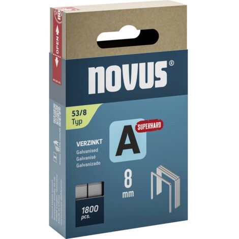Agrafes à fil fin A type 53 L.des agrafes 11,3mm 8mm 0,75mm super dur 1800 pcs.NOVUS