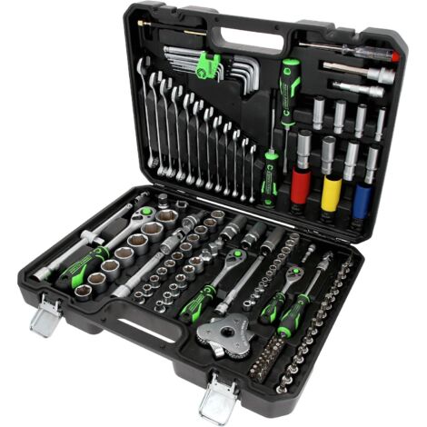 Kstools – Jeu de clés à douille 1/2" – Acier au chrome vanadium – Pour vis à tête hexagonale – 12 pièces – Coffret de rangement inclus