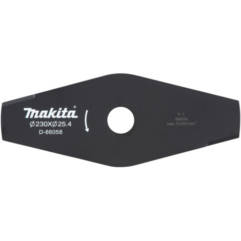 Makita – Couteau frappeur 230 x 25,4 mm D66058 – Lame 2 dents pour débroussailleuse – Coupe efficace pour herbes sèches et mauvaises herbes (1/2)