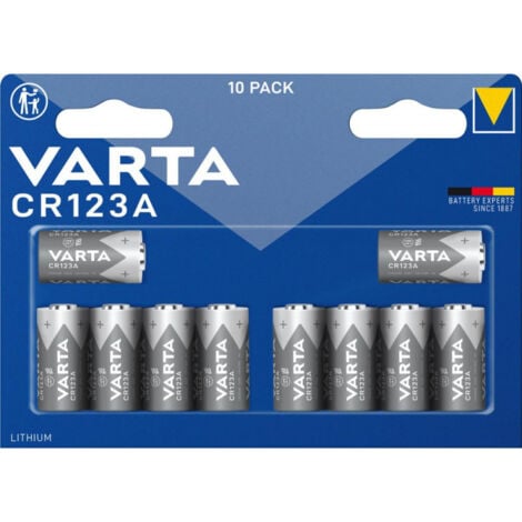 Varta LITHIUM Cylindr. CR123A Bli10 Pile photo CR-123A lithium 1430 mAh 3 V 10 pc(s)
