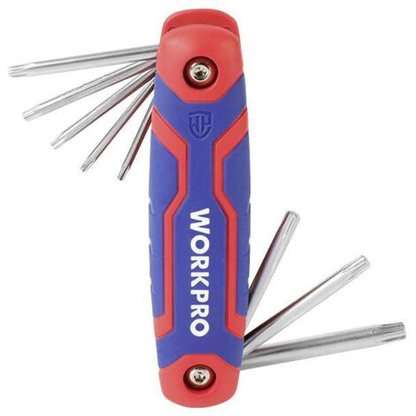 WorkPro TORX Jeu de clés mâles coudées T 9, T 10, T 15, T 20, T 25, T 27, T 30, T 40 Y231753 (1/4)