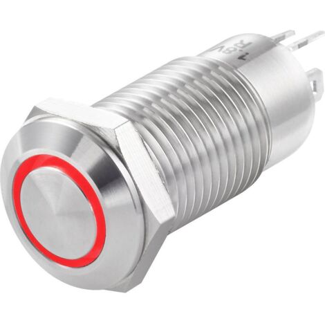 TRU COMPONENTS TC-7494672 TC-GQ12-CH-10ZE/J/R/12V/S Bouton-poussoir 36 V/DC 1 A 1 x Off/On à accrochage rouge IP40 1 pc(s) C428861 (1/3)