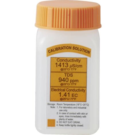 Voltcraft – Réactif de conductivité 1,413 μS – Solution d'étalonnage pour conductimètres – Flacon de 50 ml – Précision garantie
