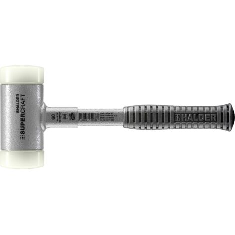 Marteau à percussion SUPERCRAFT L.325mm tête Ø.60mm sans rebond dur en nylon blanc
