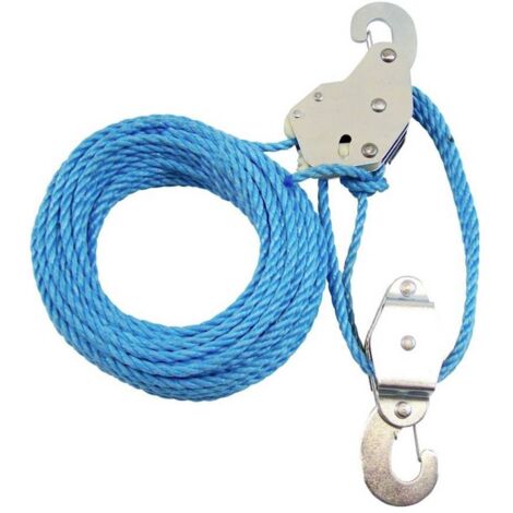 FP – Poulie universelle 300 kg – Construction acier avec crochets de sécurité – Diamètre câble 6 mm – Roues auto-lubrifiantes polyamide (1/2)