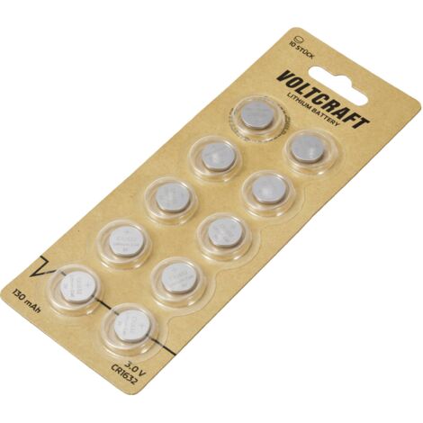 VOLTCRAFT Pile bouton CR 1632 3 V 10 pc(s) 130 mAh lithium VC-11887465 Y441022