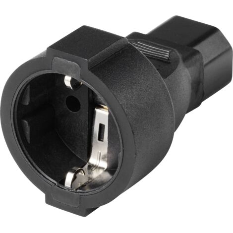 TRU COMPONENTS Adaptateur pour appareils réfrigérants femelle CEE - Secteur mâle C14 Nombre total de pôles: 2 + PE noir 1 pc(s) Y807553 (1/4)