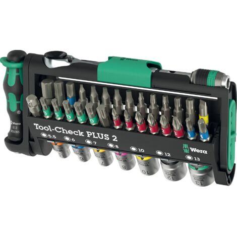 Wera – Coffret multi-outils 39 pièces – Acier chrome-vanadium – Cliquet 1/4' 60 dents – Angle de retour 6° – Système codage couleur Take it easy (1/5)