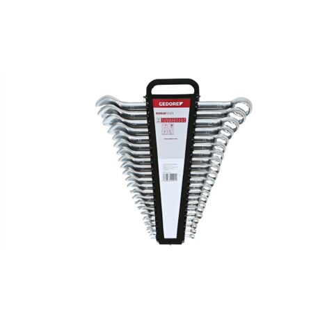 Gedore – Jeu de clés mixtes 21 pcs 3300991 – SW6-32mm – Acier chrome-vanadium – Tête inclinée 15° – Support inclus - R09105021 (1/5)