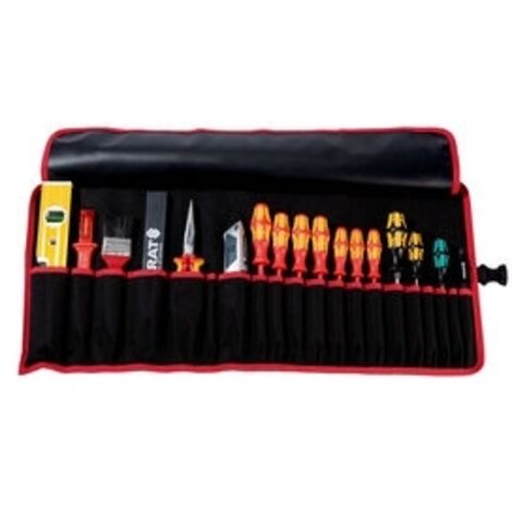 Étuie à outils enroulable 5990829991 en nylon noir – 20 compartiments – Dimensions 74 x 33 x 0,5 cm – Fermeture à cliquet sécurisée – Parat - NOIR 74 X