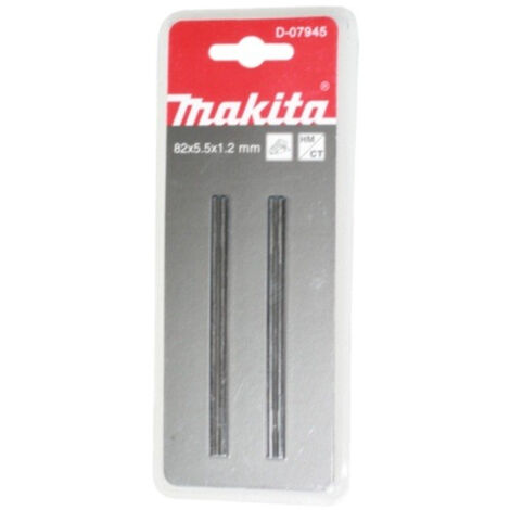 Makita – Lame de rabot réversible 82 mm D07945 – Lot de 2 – Pour bois dur – Coupe nette sans éclat