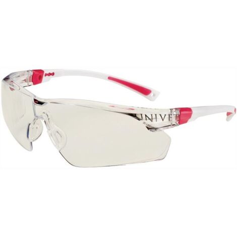 Lunette de protection 506 UP EN 166, EN 170, branche blanche rose, verre clair en PC