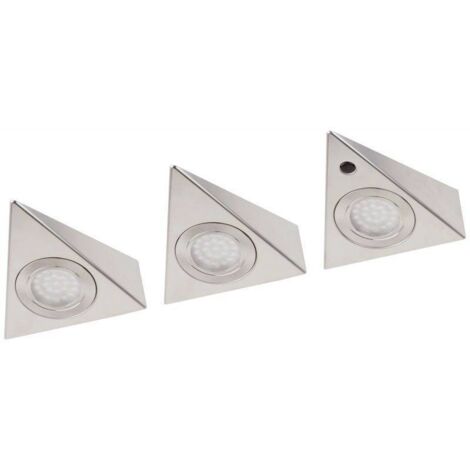Müller-Licht Trios Lampe LED pour dessous d'armoire avec détecteur LED LED intégrée 8 W blanc chaud argent X254182