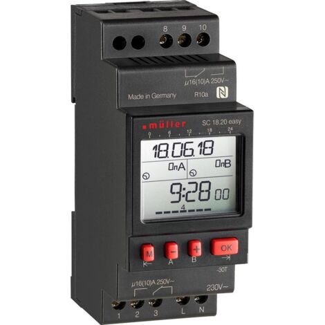 Müller SC 18.20 easy 24V ACDC Programmateur horaire pour rail numérique 24 V/DC, 24 V/AC 4000 W (1/2)