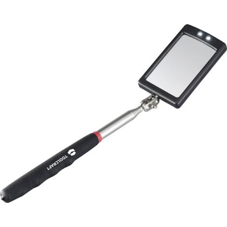 TOOLCRAFT Miroir d'inspection avec éclairage LED, extractiible Taille du miroir: (l x H) 50 mm x 80 mm (1/4)