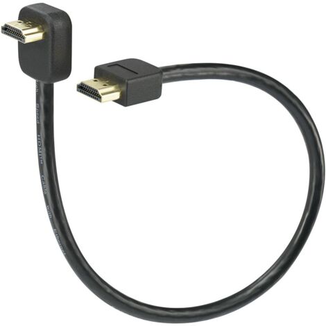 Câble de raccordement SpeaKa Professional HDMI Fiche mâle HDMI-A, Fiche mâle HDMI-A 0.30 m noir SP-7870508 4K UHD, cana