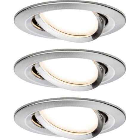 Luminaire à LED encastrable LED intégrée Paulmann Coin Slim 93878 N/A 18 W fer (brossé) jeu de 3 (1/5)