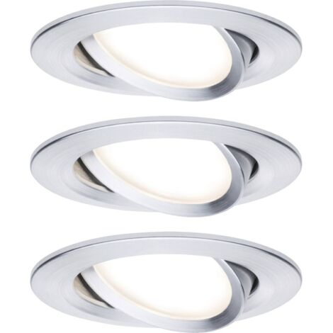 Luminaire à LED encastrable LED intégrée Paulmann Coin Slim 93903 N/A 18 W aluminium (brossé) jeu de 3 (1/5)