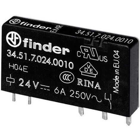 Finder 34.51.7.005.5010 Relais pour circuits imprimés 5 V/DC 6 A 1 inverseur (RT) 1 pc(s) (1/4)