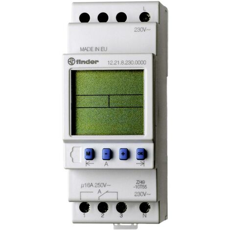 Finder – Interrupteur horaire 16A 250V – Programmation hebdomadaire – Charge max 4000VA – IP20 pour tableau électrique