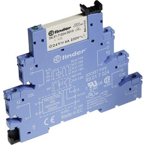 Finder 38.61.7.012.0050 Module relais Tension nominale: 12 V/DC Courant de commutation (max.): 6 A 1 inverseur (RT) 1 p (1/3)