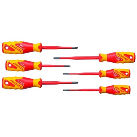 Jeu de tournevis Gedore VDE 2162-2172 PM-06 cruciforme Phillips, vis à fente, plus/moins R742681 (1/5)