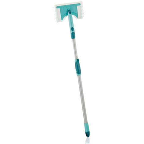 Leifheit – Nettoyeur de carrelage et de salle de bain Flexi Pad – Manche télescopique 75-120 cm – Housse microfibres Duo – Joint rotatif 360° – 41700